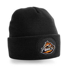 Foxes Circular Patch Beanie - printed