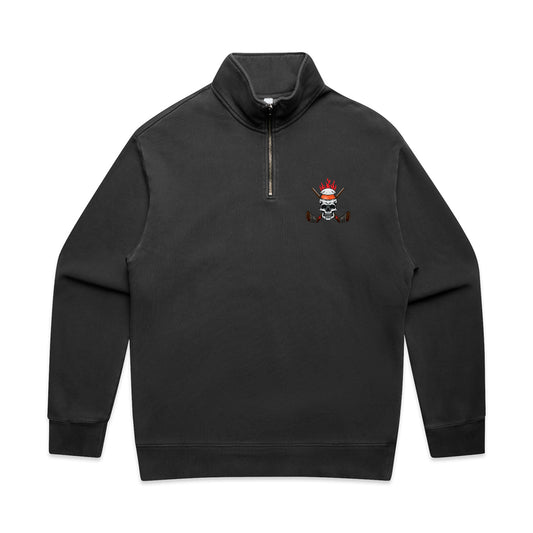 Hockey On The Brain Relax Faded Half Zip