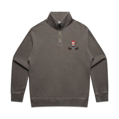 Hockey On The Brain Relax Faded Half Zip