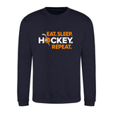 Eat, Sleep, Hockey, Repeat Sweatshirt