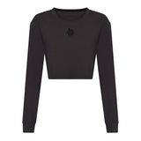 Womens Ball Hockey Long Sleeve Cropped T-Shirt