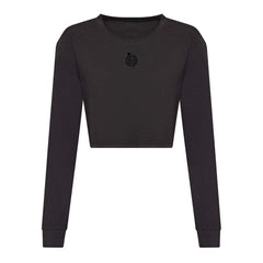 Womens Ball Hockey Long Sleeve Cropped T-Shirt