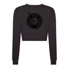 Womens Ball Hockey Long Sleeve Cropped T-Shirt