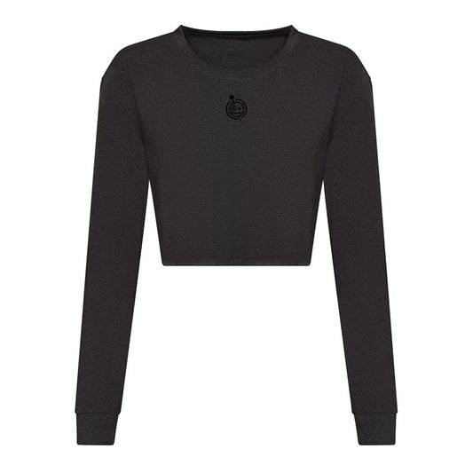 Womens Ice Hockey Long Sleeve Cropped T-Shirt