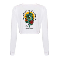 Voodoo Strike First Womens Long Sleeve Cropped T-Shirt