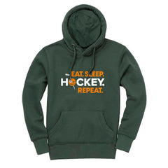 Eat, Sleep, Hockey, Repeat Midweight Peach Finish Hoodie