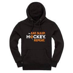 Eat, Sleep, Hockey, Repeat Midweight Peach Finish Hoodie
