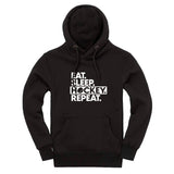 Voodoo Ice Hockey Eat Sleep Hockey Repeat Ultra Premium Hoodie