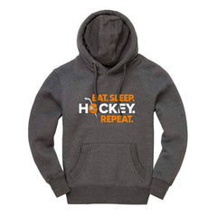 Eat, Sleep, Hockey, Repeat Midweight Peach Finish Hoodie