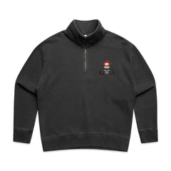 Womens Hockey On The Brain Faded Half Zip