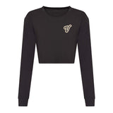 Voodoo Retro Womens Long Sleeve Cropped T-Shirt