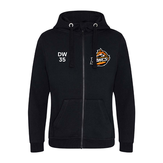 Foxes Unisex Zipped Hoodie - Embroidered