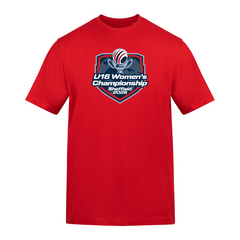 GB Under 16 Women Unisex Red T-Shirt Full Logo - printed