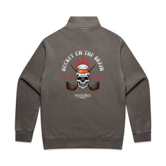 Hockey On The Brain Relax Faded Half Zip