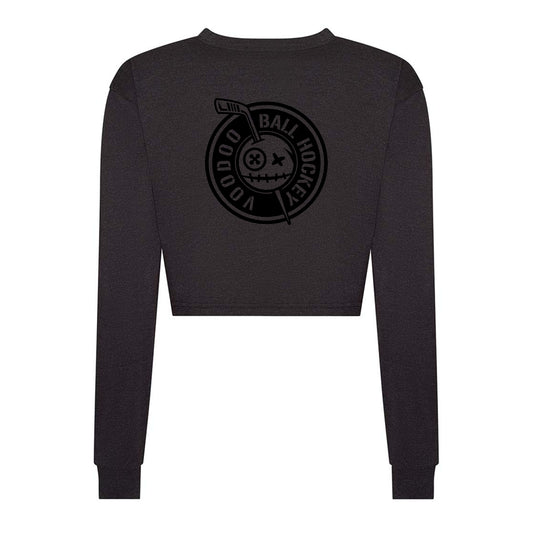 Womens Ball Hockey Long Sleeve Cropped T-Shirt
