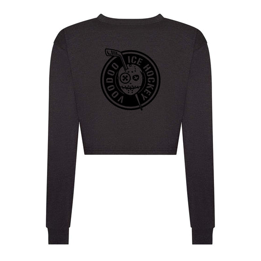 Womens Ice Hockey Long Sleeve Cropped T-Shirt