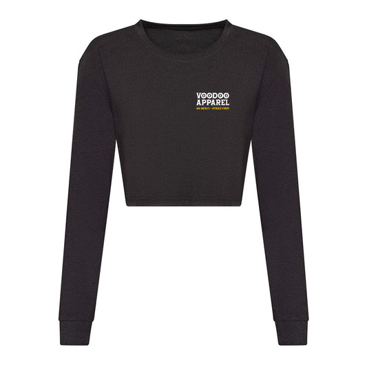 Voodoo Strike First Womens Long Sleeve Cropped T-Shirt