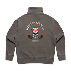 Womens Hockey On The Brain Faded Half Zip
