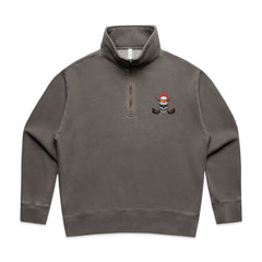 Womens Hockey On The Brain Faded Half Zip