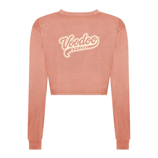 Voodoo Retro Womens Long Sleeve Cropped T-Shirt